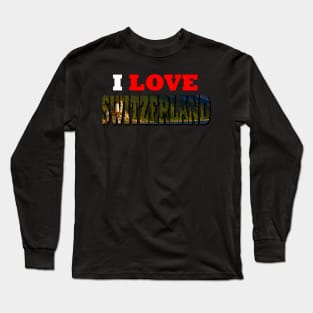 I Love Switzerland Interlaken Castle Long Sleeve T-Shirt